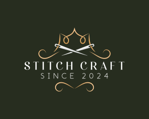 Needlework - Crown Sewing Needle logo design