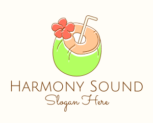 Hawaiian - Tropical Coconut Juice logo design