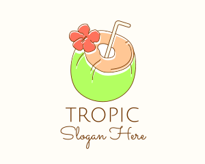 Tropical Coconut Juice  logo design