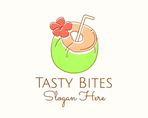 Snacks - Tropical Coconut Juice logo design