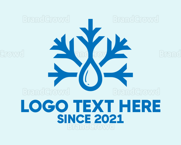 Blue Snowflake Drop Logo