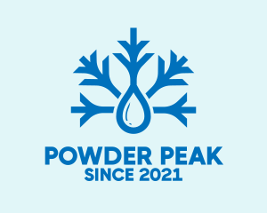 Ski - Blue Snowflake Drop logo design