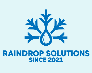 Drop - Blue Snowflake Drop logo design