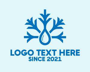 Winter Season - Blue Snowflake Drop logo design