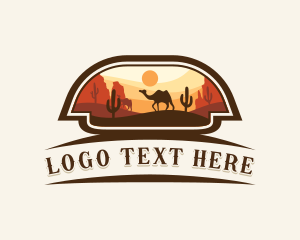 Camel Cactus Desert Logo