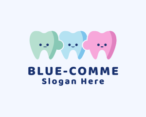 Multicolor - Child Dental Tooth Puzzle logo design