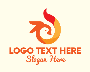 Rooster - Bright Flame Cockatoo logo design
