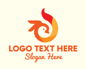 Fried Chicken - Bright Flame Cockatoo logo design