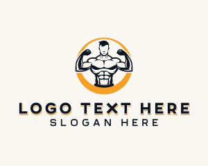 Man - Fitness Bodybuilding Man logo design