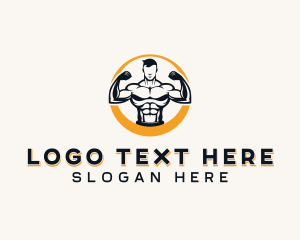 Workout - Fitness Bodybuilding Man logo design