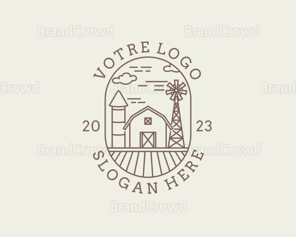 Rural Farm Barn Windmill Logo