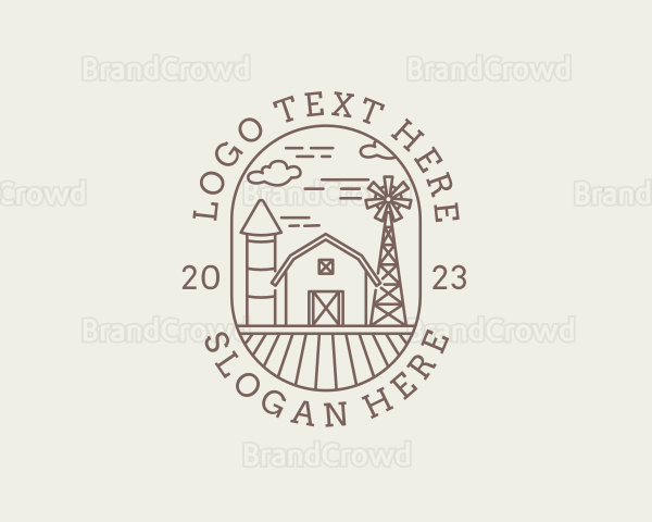 Rural Farm Barn Windmill Logo