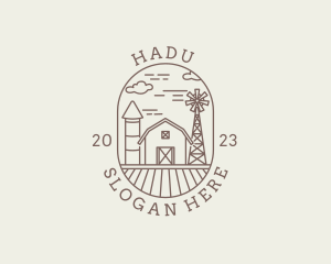 Rural Farm Barn Windmill logo design