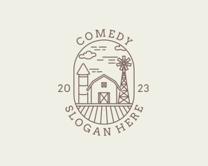 Rural Farm Barn Windmill logo design