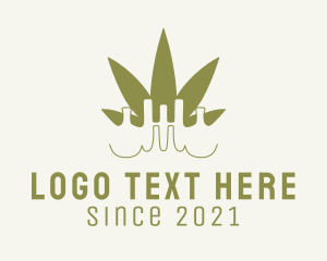Flask - Green Weed Laboratory logo design