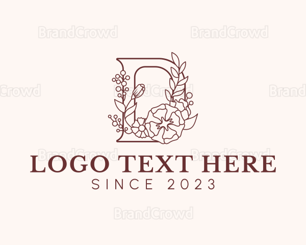 Floral Letter D Logo