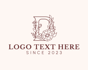 Etsy - Floral Letter D logo design
