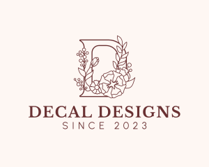 Floral Letter D logo design