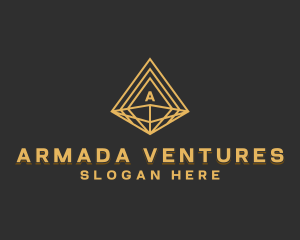 Corporate Diamond Pyramid logo design