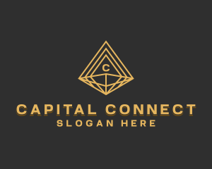 Corporate Diamond Pyramid logo design