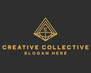 Corporate Diamond Pyramid logo design