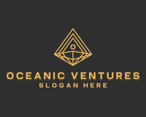 Corporate Diamond Pyramid logo design