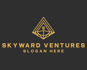 Corporate Diamond Pyramid logo design