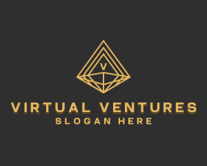 Corporate Diamond Pyramid logo design