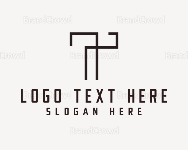 Industrial Construction Builder Letter T Logo