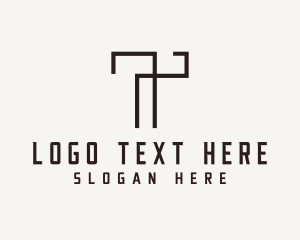 Fabrication - Industrial Construction Builder Letter T logo design