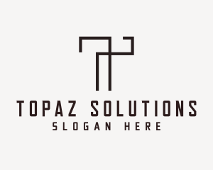 Industrial Construction Builder Letter T logo design