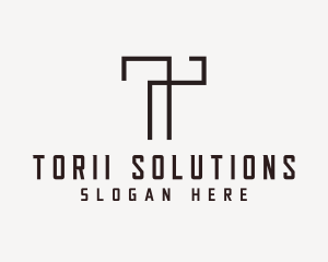 Industrial Construction Builder Letter T logo design