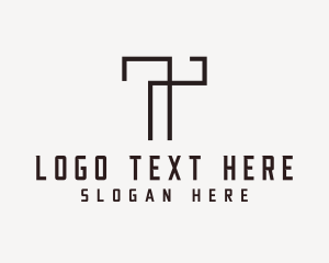 Trenching - Industrial Construction Builder Letter T logo design