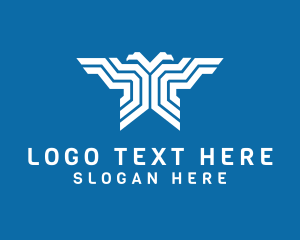 Aircraft - Eagle Troop Line Art logo design