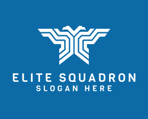 Squadron - Eagle Troop Line Art logo design