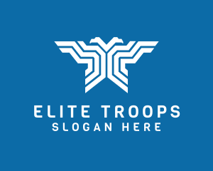 Eagle Troop Line Art logo design