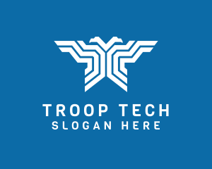 Troop - Eagle Troop Line Art logo design