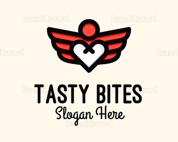 Winged Heart Romantic Logo