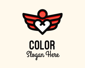 Winged Heart Romantic Logo