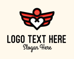 Winged Heart Romantic Logo