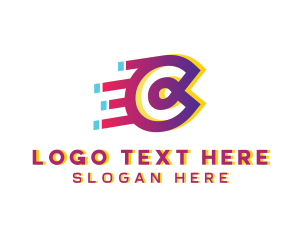 Glitchy - Speedy Letter C Motion Business logo design