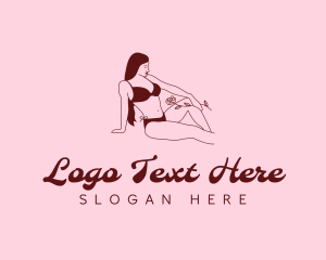 Monochrome - Woman Fashion Bikini logo design