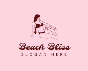 Woman Fashion Bikini logo design