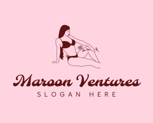 Woman Fashion Bikini logo design