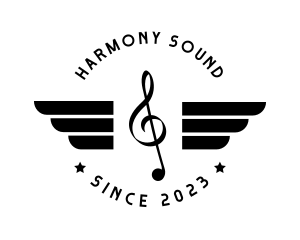 Acoustic - Musical Record Wings logo design