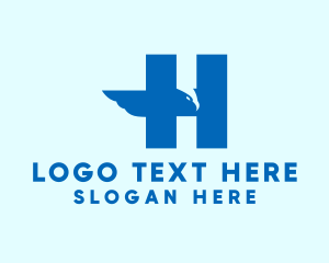 Blue - Eagle Letter H logo design