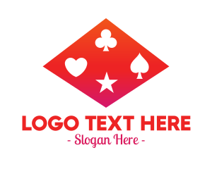 Vegas - Red Poker Shapes logo design