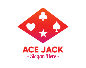 Blackjack - Red Poker Shapes logo design