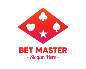 Betting - Red Poker Shapes logo design