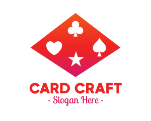 Card - Red Poker Shapes logo design
